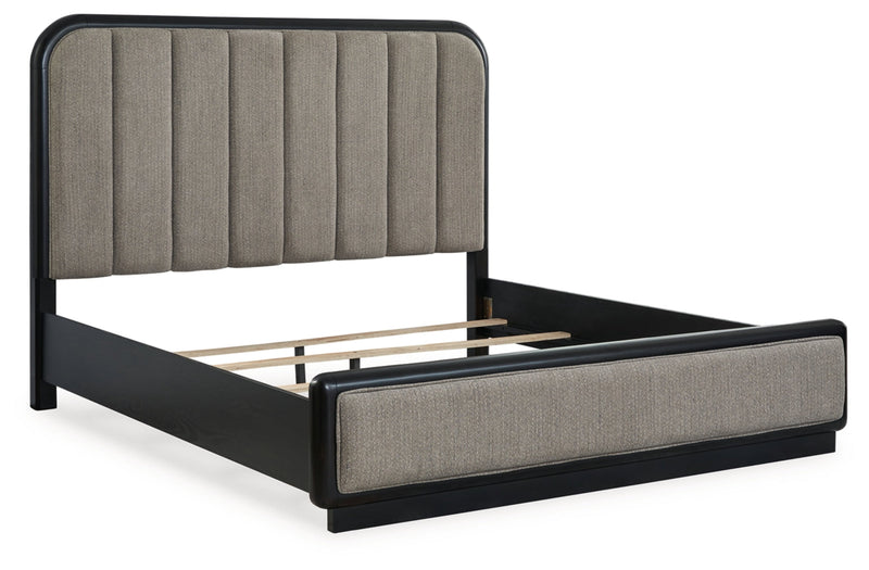 Rowanbeck Upholstered Panel Bed, Dresser, Mirror, Chest & Nightstand, Bedroom Set