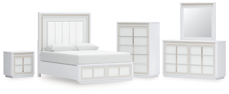 Chalanna Upholstered Storage Bed, Dresser, Mirror, Chest & Nightstand, Bedroom Set