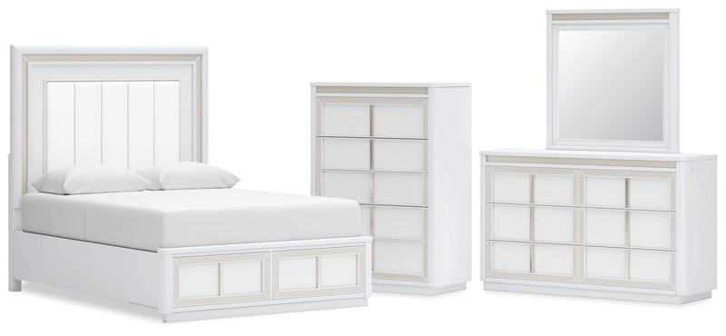 Chalanna Upholstered Storage Bed, Dresser, Mirror, Chest & Nightstand, Bedroom Set