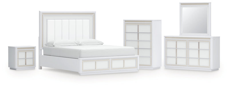 Chalanna Upholstered Storage Bed, Dresser, Mirror, Chest & Nightstand, Bedroom Set