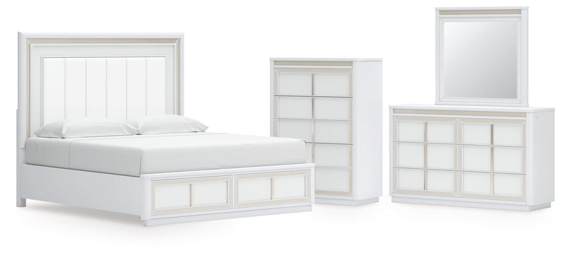 Chalanna Upholstered Storage Bed, Dresser, Mirror, Chest & Nightstand, Bedroom Set