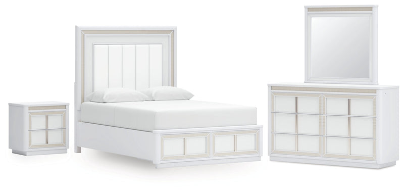 Chalanna Upholstered Storage Bed, Dresser, Mirror, Chest & Nightstand, Bedroom Set