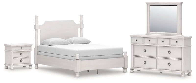 Rowlenstown Poster Bed, Dresser, Mirror & Nightstand, Bedroom Set
