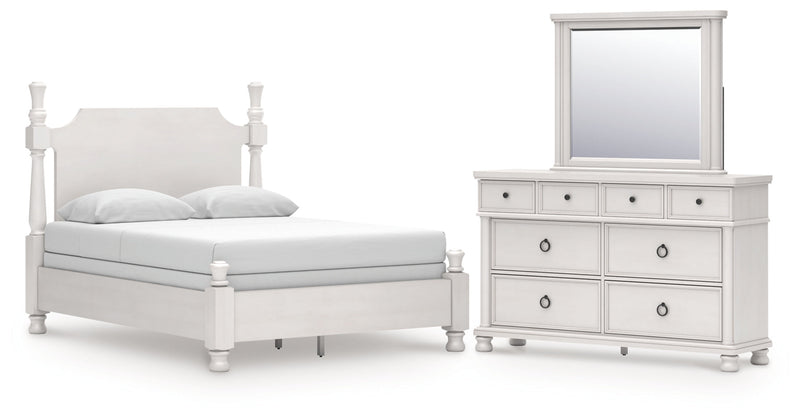 Rowlenstown Poster Bed, Dresser, Mirror & Nightstand, Bedroom Set