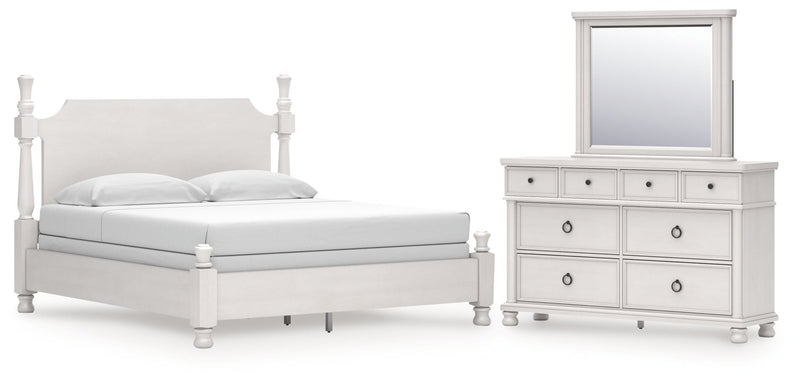 Rowlenstown Poster Bed, Dresser, Mirror & Nightstand, Bedroom Set