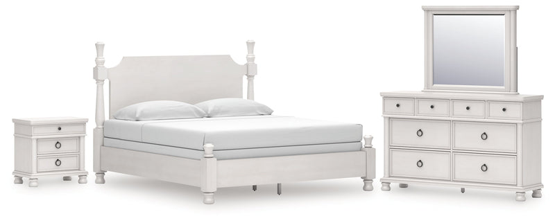 Rowlenstown Poster Bed, Dresser, Mirror & Nightstand, Bedroom Set