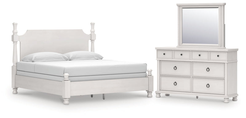 Rowlenstown Poster Bed, Dresser, Mirror & Nightstand, Bedroom Set