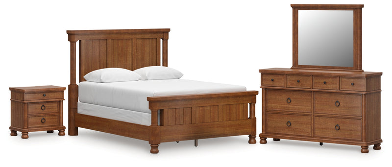 Rowlenstown Poster Bed, Dresser, Mirror & Nightstand, Bedroom Set