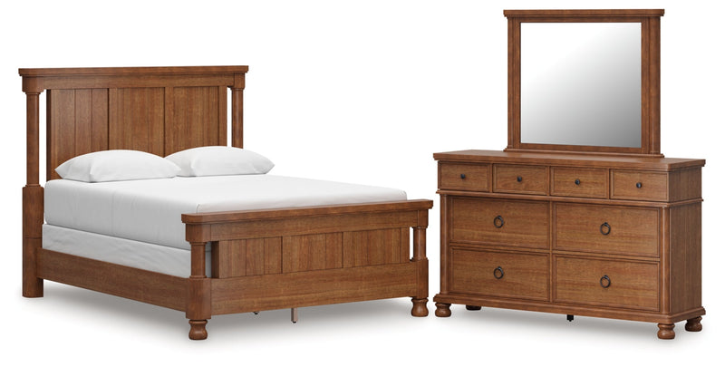 Rowlenstown Poster Bed, Dresser, Mirror & Nightstand, Bedroom Set