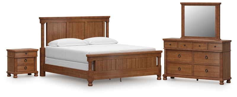 Rowlenstown Poster Bed, Dresser, Mirror & Nightstand, Bedroom Set