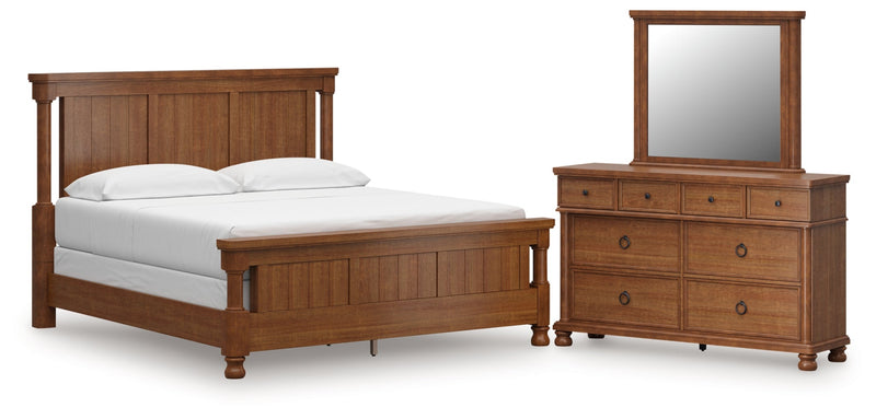 Rowlenstown Poster Bed, Dresser, Mirror & Nightstand, Bedroom Set