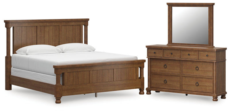 Rowlenstown Poster Bed, Dresser, Mirror & Nightstand, Bedroom Set