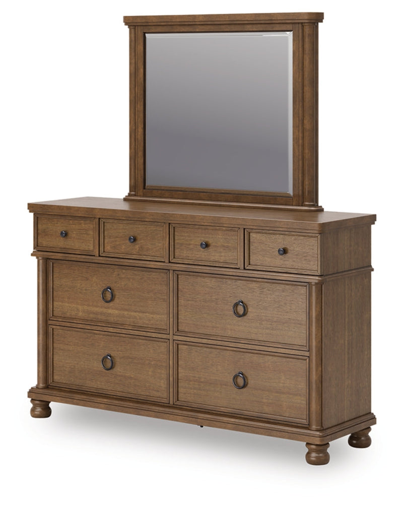 Rowlenstown Poster Bed, Dresser, Mirror & Nightstand, Bedroom Set