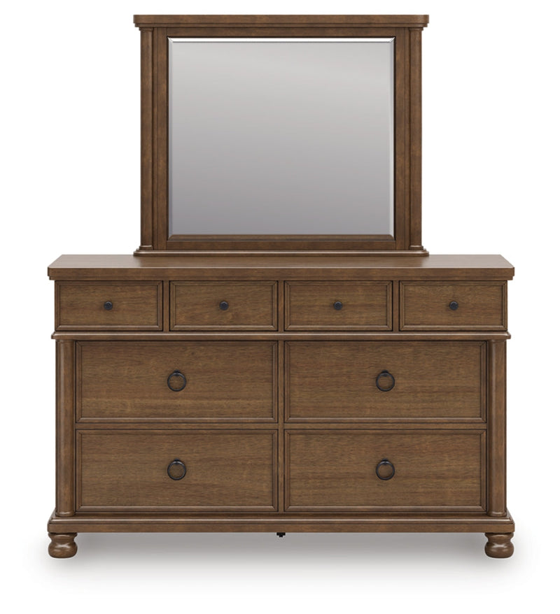 Rowlenstown Poster Bed, Dresser, Mirror & Nightstand, Bedroom Set