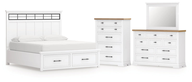 Ashbryn Panel Storage Bed, Dresser, Mirror, Chest & Nightstand, Bedroom Set