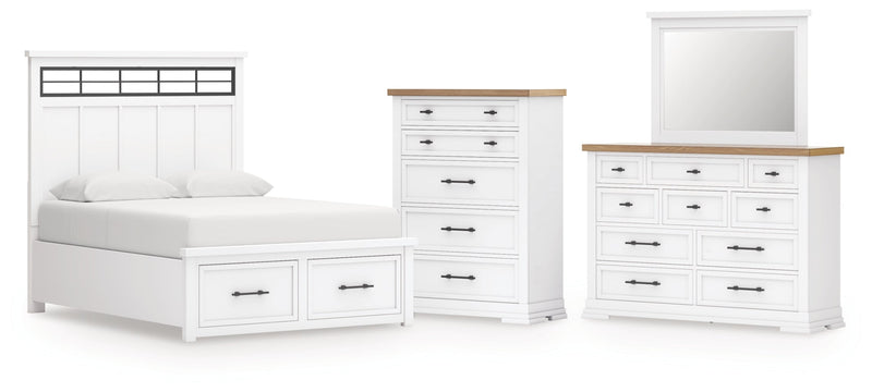 Ashbryn Panel Storage Bed, Dresser, Mirror, Chest & Nightstand, Bedroom Set
