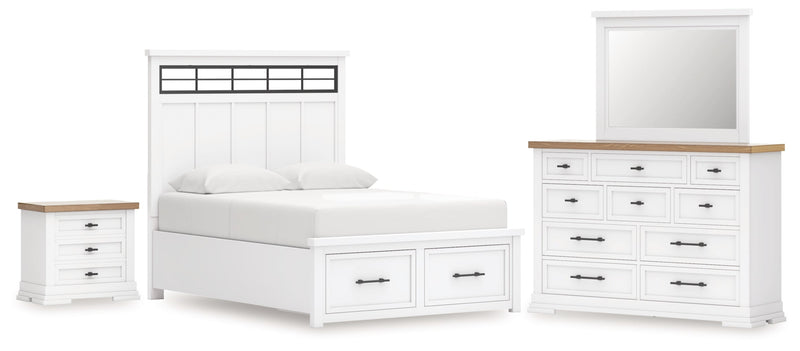 Ashbryn Panel Storage Bed, Dresser, Mirror, Chest & Nightstand, Bedroom Set