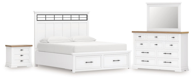 Ashbryn Panel Storage Bed, Dresser, Mirror, Chest & Nightstand, Bedroom Set