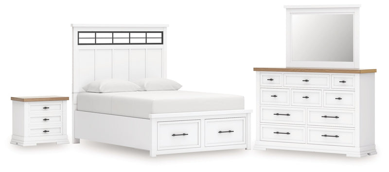 Ashbryn Panel Storage Bed, Dresser, Mirror, Chest & Nightstand, Bedroom Set