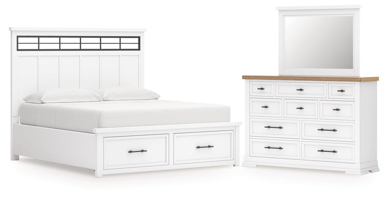 Ashbryn Panel Storage Bed, Dresser, Mirror, Chest & Nightstand, Bedroom Set