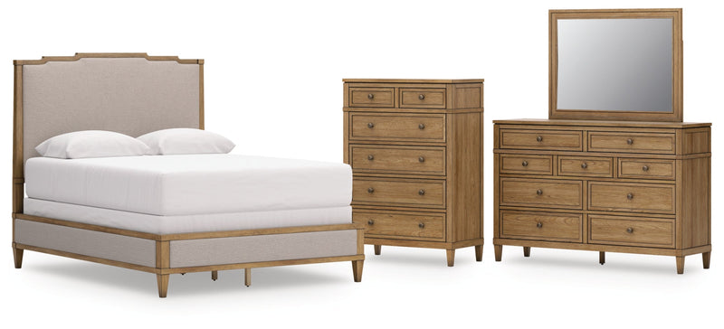 Sharlance Upholstered Panel Bed, Dresser, Mirror, Chest & Nightstand, Bedroom Set