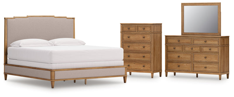 Sharlance Upholstered Panel Bed, Dresser, Mirror, Chest & Nightstand, Bedroom Set