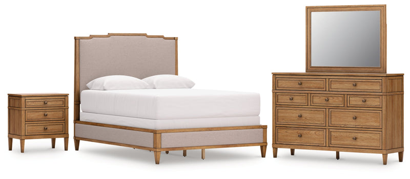 Sharlance Upholstered Panel Bed, Dresser, Mirror, Chest & Nightstand, Bedroom Set