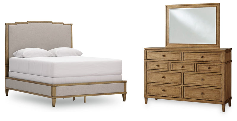 Sharlance Upholstered Panel Bed, Dresser, Mirror, Chest & Nightstand, Bedroom Set