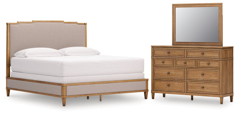 Sharlance Upholstered Panel Bed, Dresser, Mirror, Chest & Nightstand, Bedroom Set