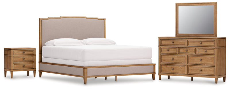 Sharlance Upholstered Panel Bed, Dresser, Mirror, Chest & Nightstand, Bedroom Set
