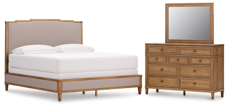 Sharlance Upholstered Panel Bed, Dresser, Mirror, Chest & Nightstand, Bedroom Set