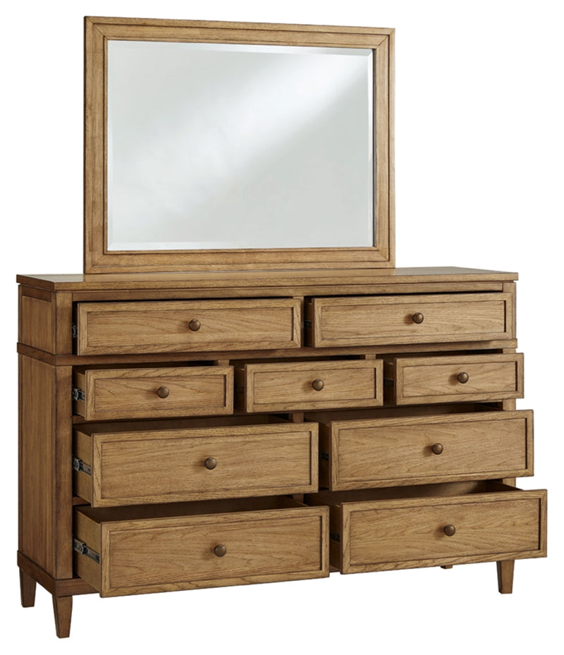 Sharlance Upholstered Panel Bed, Dresser, Mirror, Chest & Nightstand, Bedroom Set