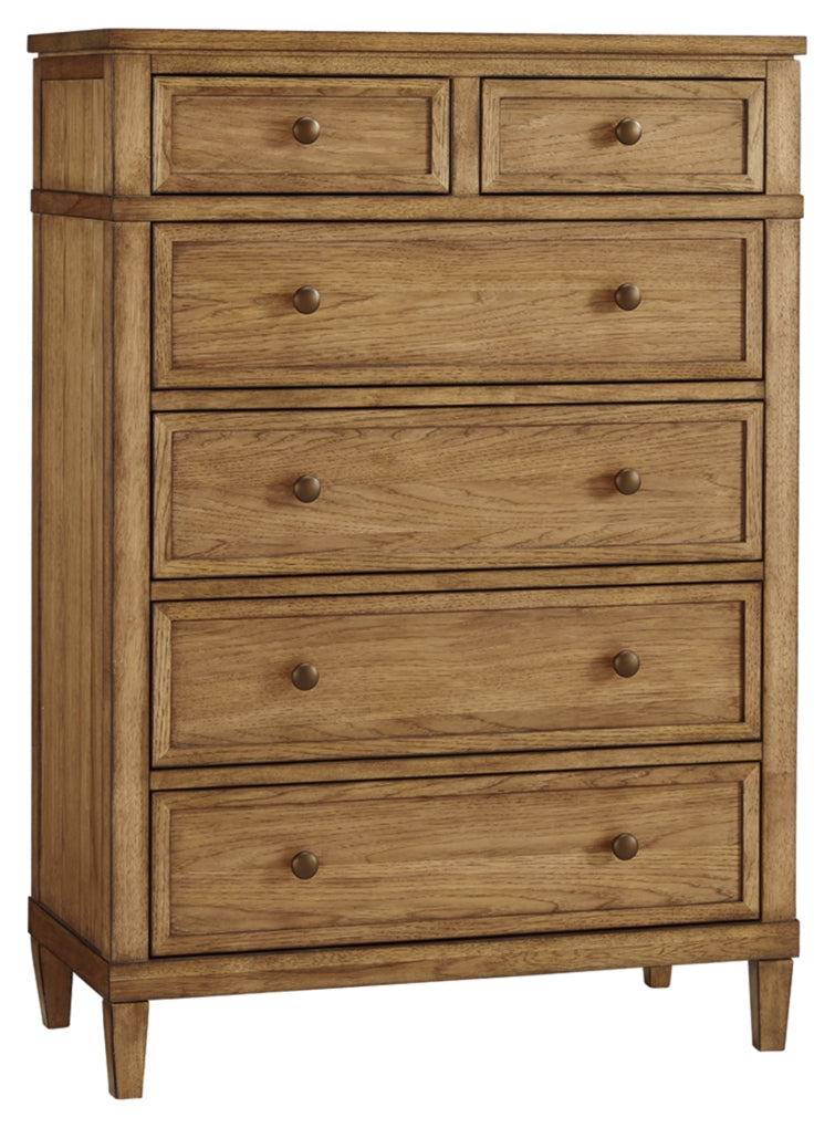Sharlance Upholstered Panel Bed, Dresser, Mirror, Chest & Nightstand, Bedroom Set