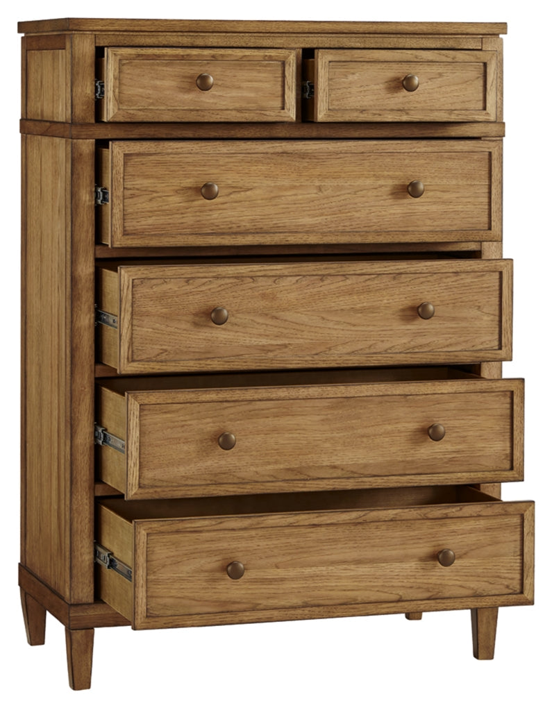 Sharlance Upholstered Panel Bed, Dresser, Mirror, Chest & Nightstand, Bedroom Set