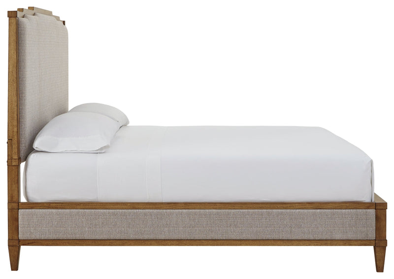 Sharlance Upholstered Panel Bed, Dresser, Mirror, Chest & Nightstand, Bedroom Set