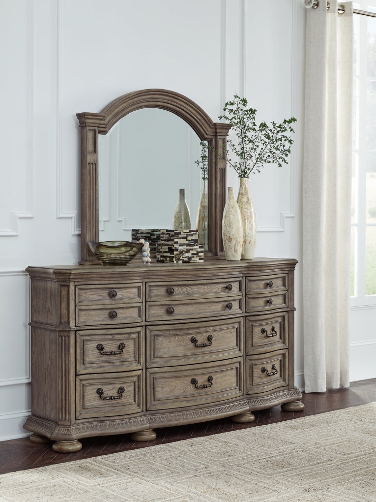 Ardenfield Upholstered Sleigh Bed, Dresser, Mirror, Chest & Nightstand, Bedroom Set