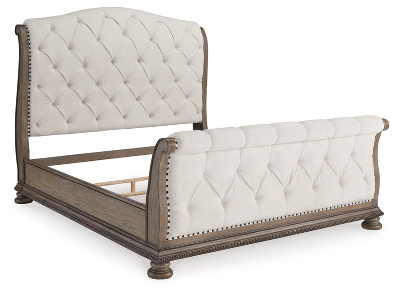 Ardenfield Upholstered Sleigh Bed, Dresser, Mirror, Chest & Nightstand, Bedroom Set