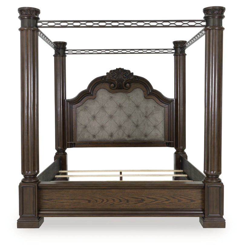 Maylee California King Canopy Bed, Dresser and Mirror