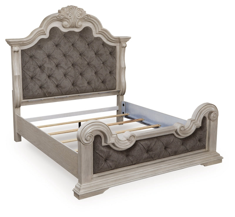 Bruchandi Upholstered Panel Bed, Dresser, Mirror & Nightstand, Bedroom Set