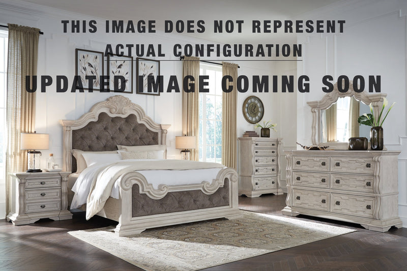 Bruchandi Upholstered Panel Bed, Dresser, Mirror & Nightstand, Bedroom Set