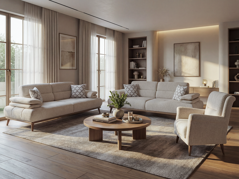 Ensemble de salon BORNEO avec canapés et fauteuils