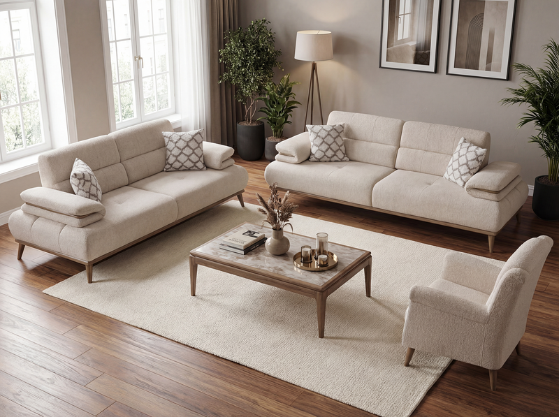 Ensemble de salon BORNEO avec canapés et fauteuils
