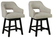 Tallenger Bar Stools Counter Height Bar Stool Linen Brown