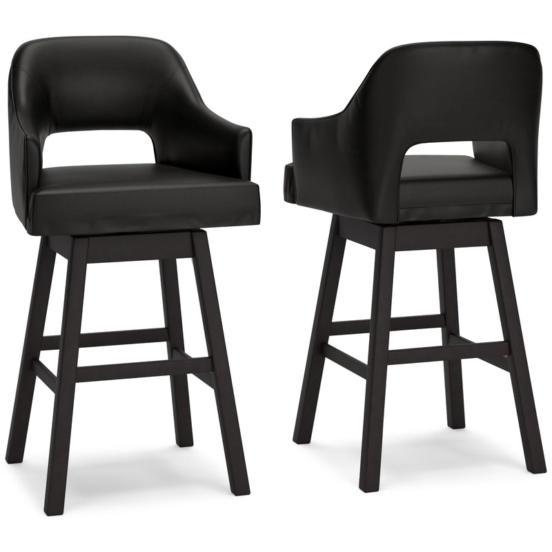 Tallenger Bar Stools Bar Height Bar Stool Black Dark Brown