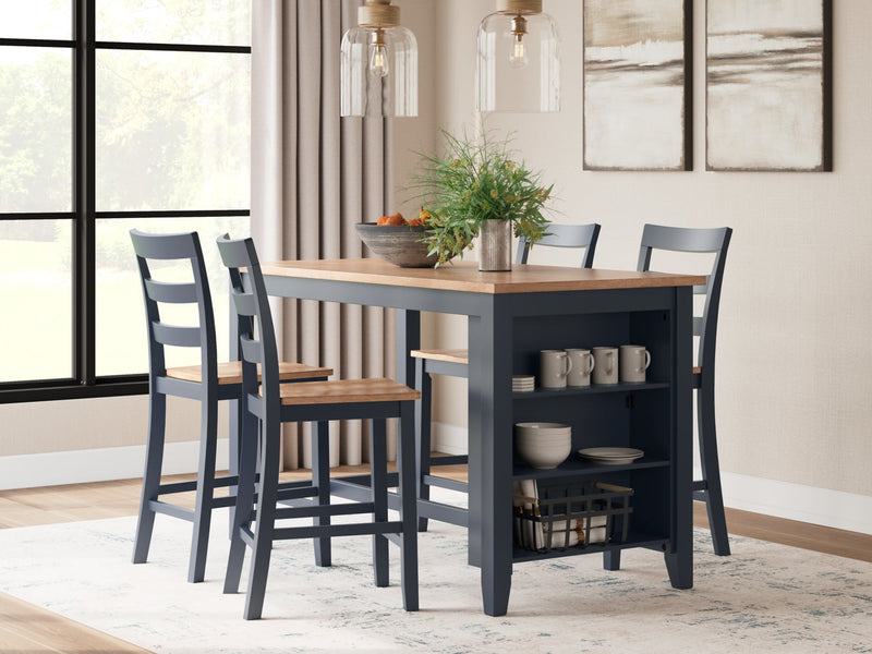 Gesthaven Dining Set (Up to 4 Barstools)