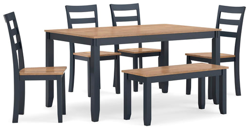 Gesthaven Dining Sets Dining Room Table Set (6 CN) Natural Blue