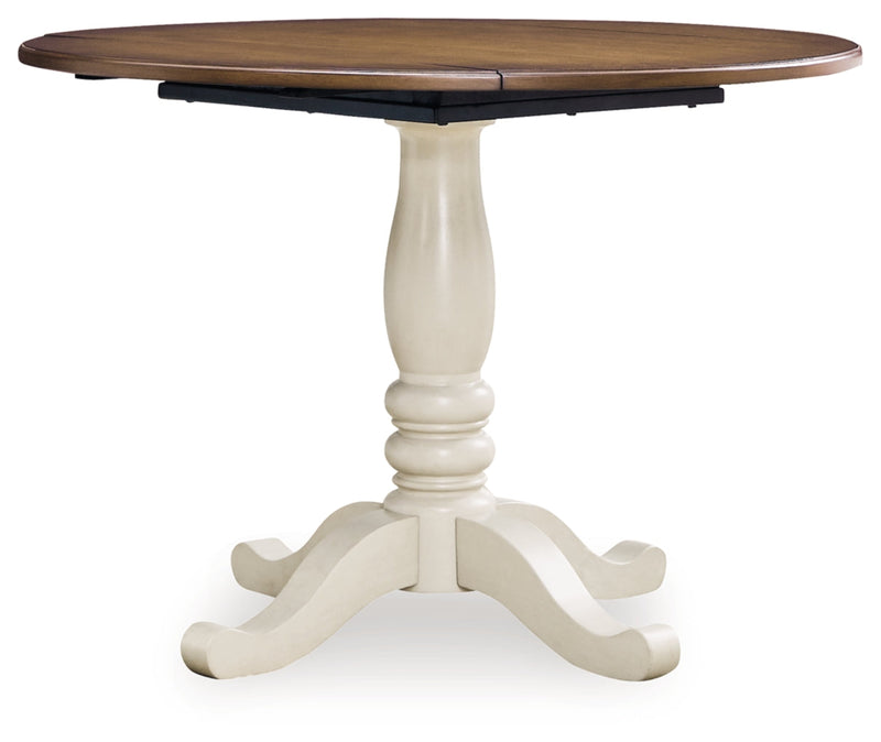 Mellintine Round Dining Room Drop Leaf Table
