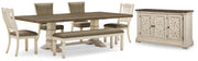 Bolanburg Dining Table and 4 Chairs and Bench with Storage Default Title