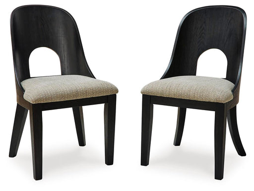 Rowanbeck Dining Chairs (Set of 2) Dining UPH Side Chair (2 CN) Gray Black