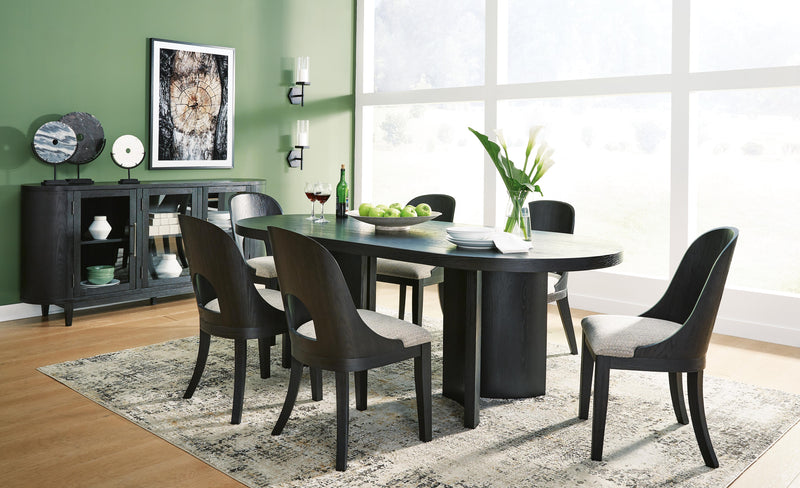 Rowanbeck Dining Sets Dining Table and 6 Chairs (v2)